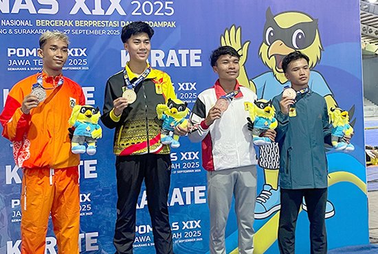 Karate Raih Satu Emas, Kontingen POMNas Lampung Posisi Papan Tengah