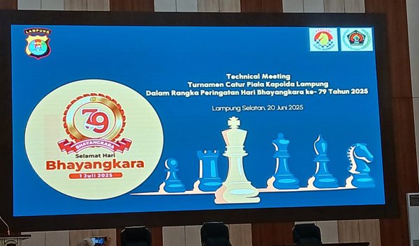Tak Kurang 350 Pecatur Turun di Turnamen Catur Piala Kapolda Lampung 2025