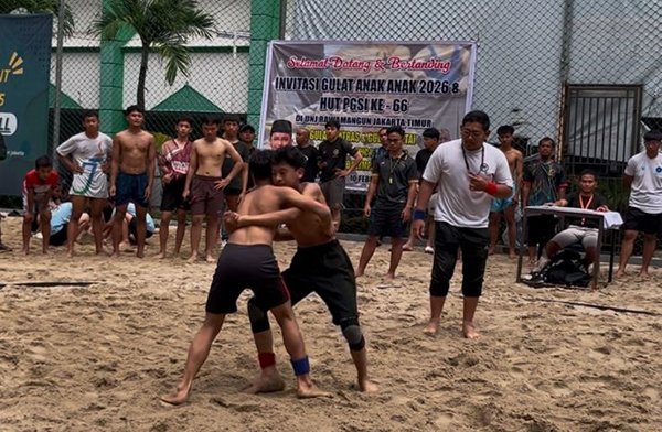 Pegulat Muda Lampung Mulai Menyala, Raih Dua Emas di Kejurnas Nomor Beach Wrestling