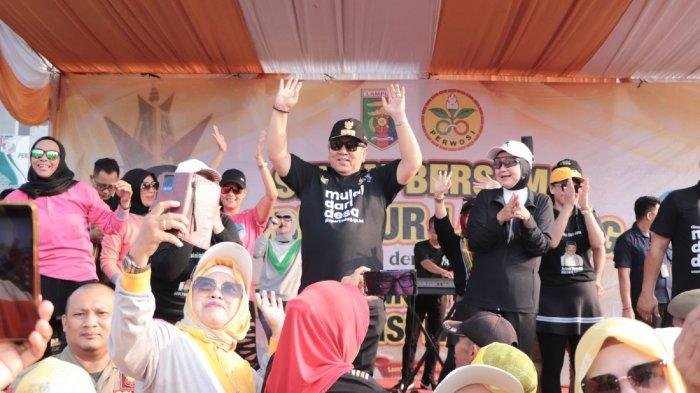 Kunker Gubernur Lampung di Lampura, Senam Bersama Ribuan Warga di Kotabumi