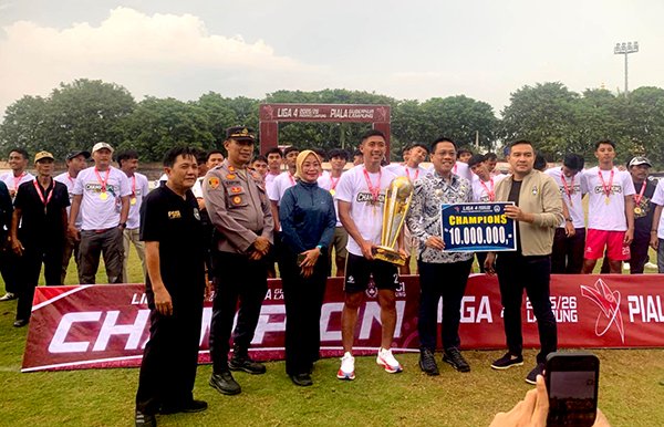 Menang Tipis Atas Saiburai FC, Farmers Angonsaka FC Juara Liga 4 Piala Gubernur Lampung