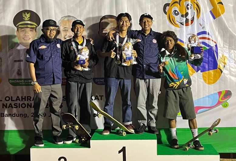 Hatrik, Skateboard Rebut Satu Emas dan Satu Perak di Fornas Bandung